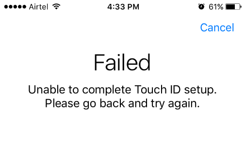 touch id not working