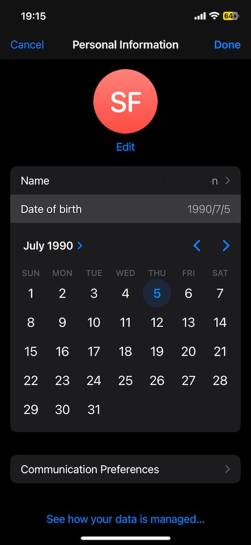 Change the Birthdate on an Adult Apple Account