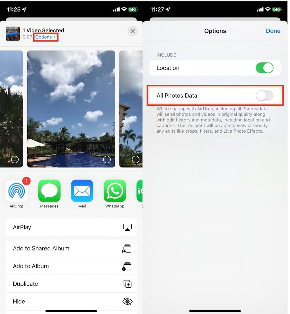 Transfer Photos and Videos using AirDrop with All Photos Data