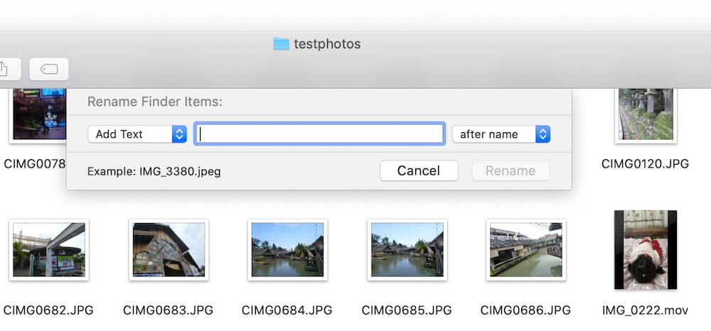 how to rename photos on mac