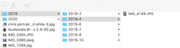 export photos by year and month