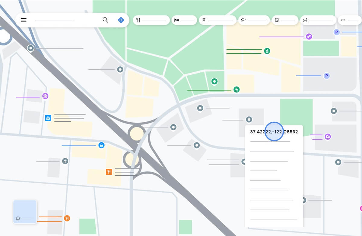  get GPS location data from google map