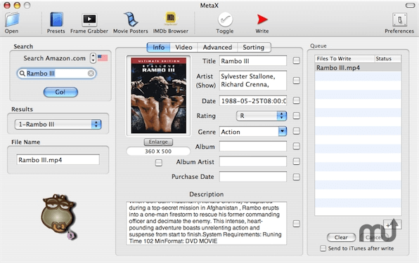 change movie metadata mac