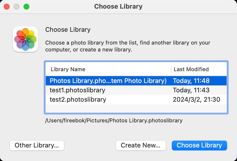 Open Photo Library on Mac