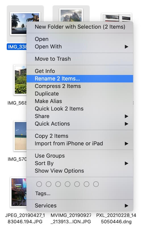 how to rename photos on a mac