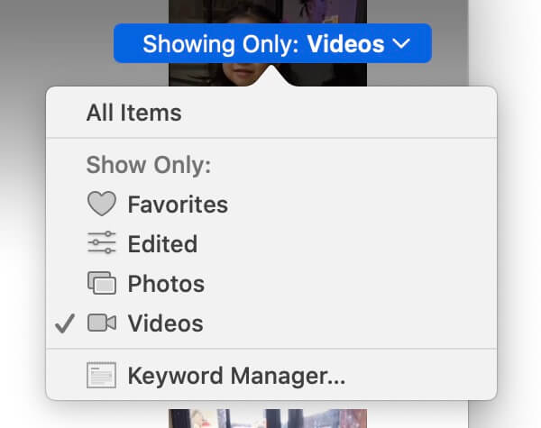 Showing Only Videos in Mac Photos