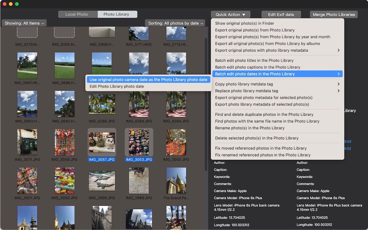 Use Original EXIF Data as the Photo Library Date
