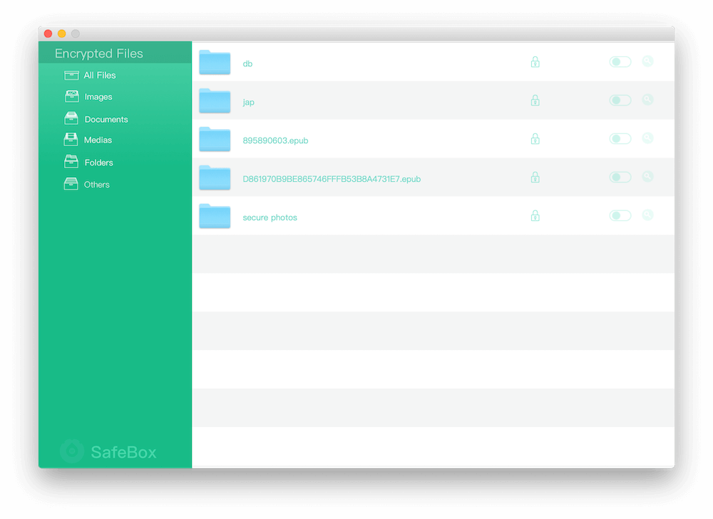 encrypted folder in safebox