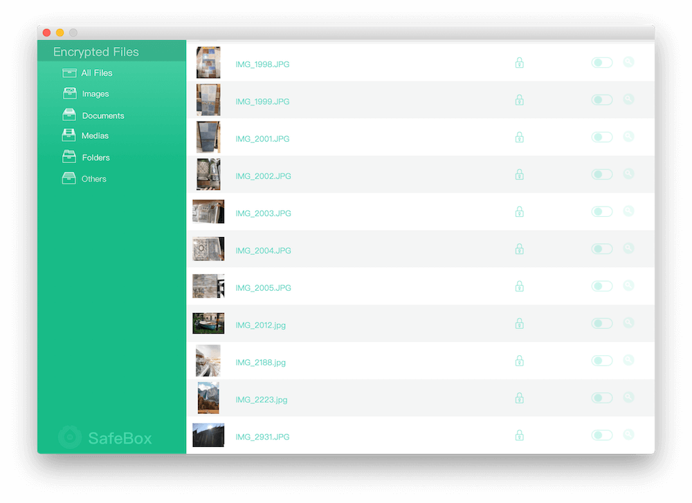 encrypted photos in Safebox