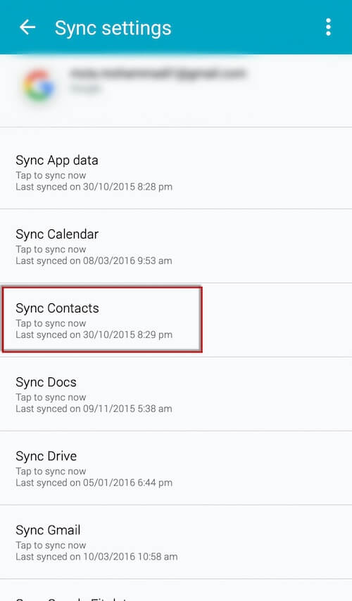 google sycn contacts