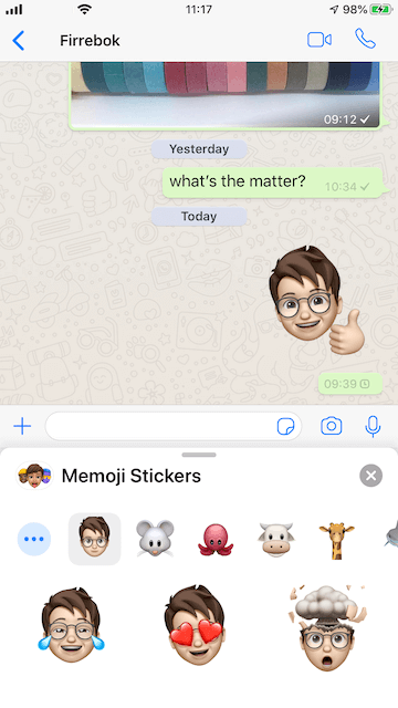 Why WhatsApp sends as a of a Memoji sticker?