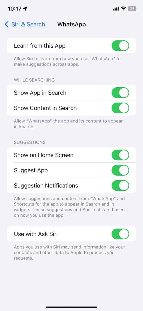 Siri Access WhatsApp Contacts