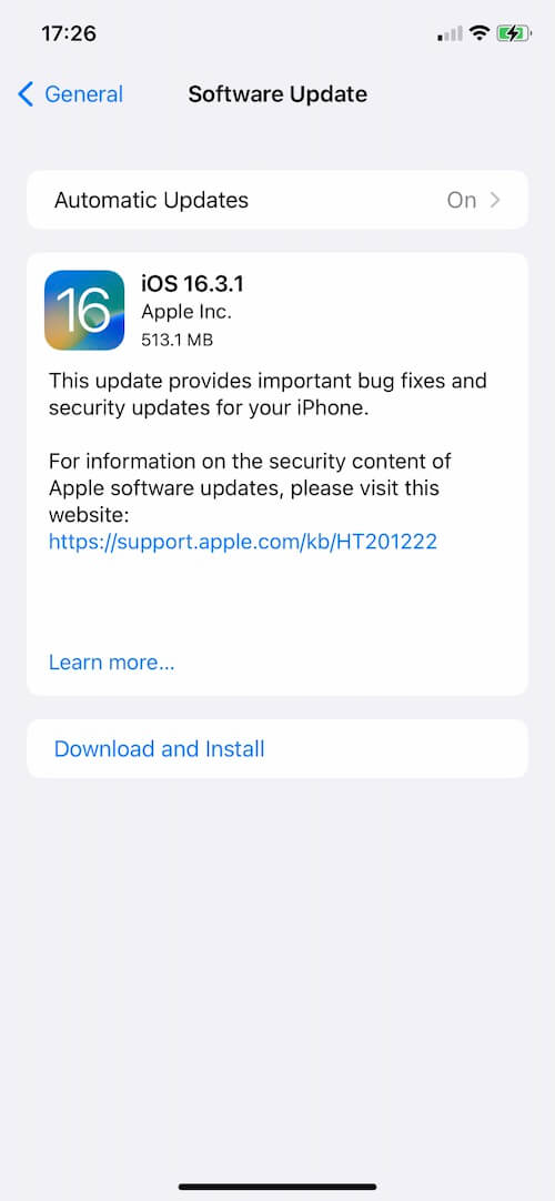 Check and update to the latest iOS 16