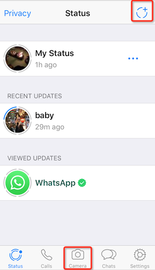 my contacts except in whatsapp