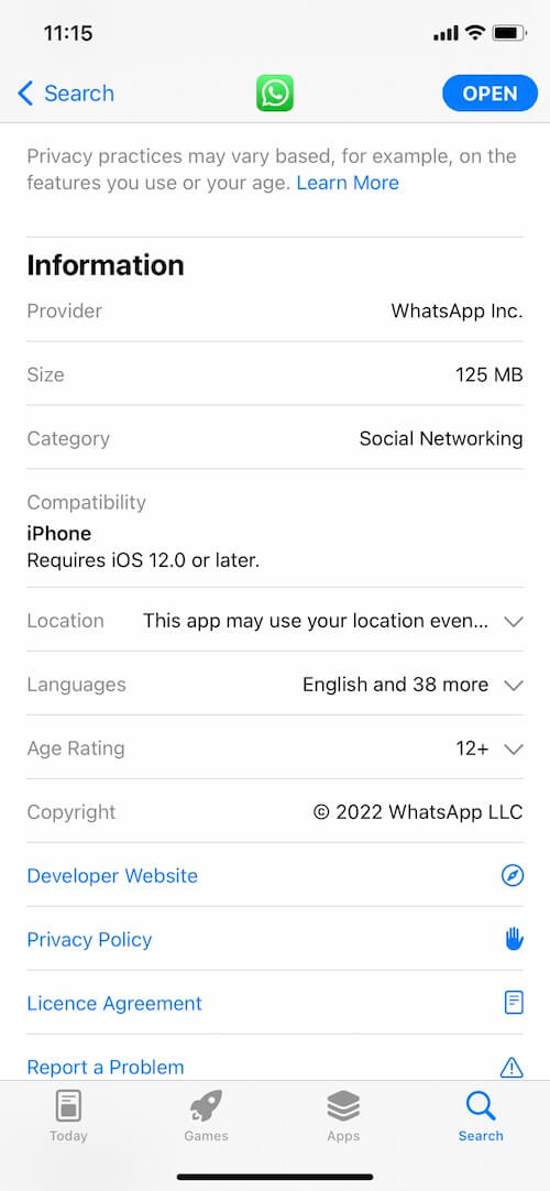 whatsApp ios comptiable