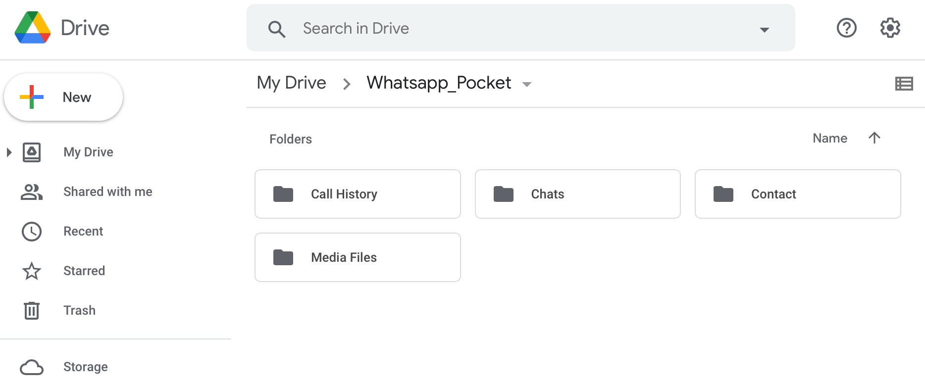 saved WhatsApp data on Google Drive